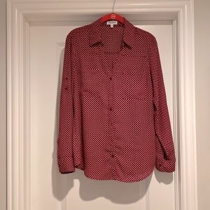 Red and whit polka dot portofino shirt